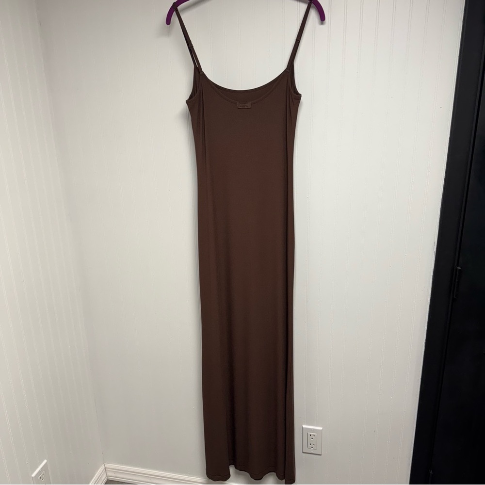 Skims XL Cocoa Soft Lounge Long Slip Dress - Picture 5 of 10